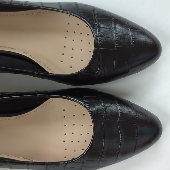 Easy Spirit Evolve Robin Crocodile Print Chunky Block Pump 10M Black - Picture 14 of 16